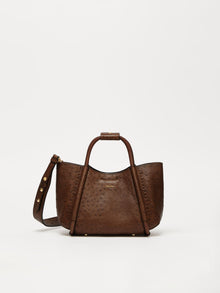 Extra-small ostrich-print leather Marine Bag