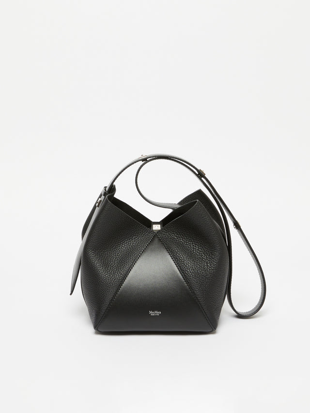 Small bucket bag in deer-print leather