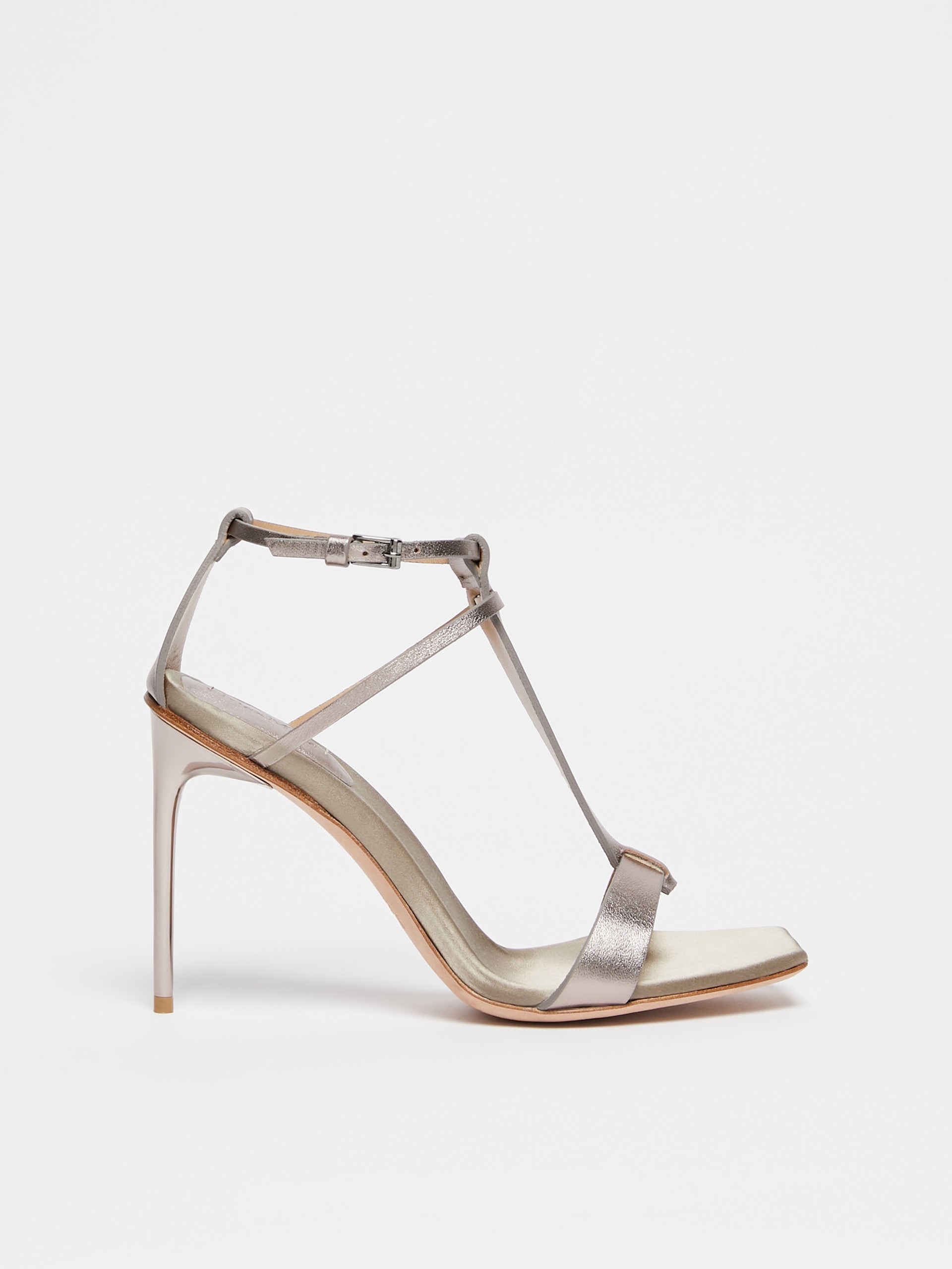 Metallic nappa leather sandals