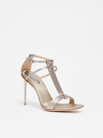 Metallic nappa leather sandals