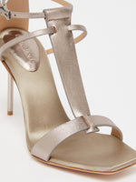 Metallic nappa leather sandals