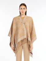 Jacquard wool poncho