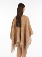 Jacquard wool poncho