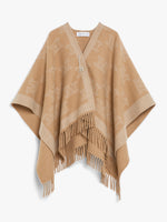 Jacquard wool poncho