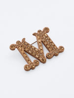 Crystal-adorned Monogram brooch