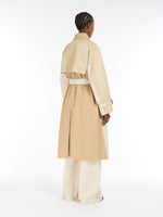 Reversible trench coat in water-repellent gabardine