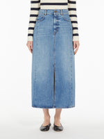 Long, cotton-denim skirt