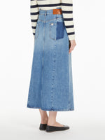 Long, cotton-denim skirt