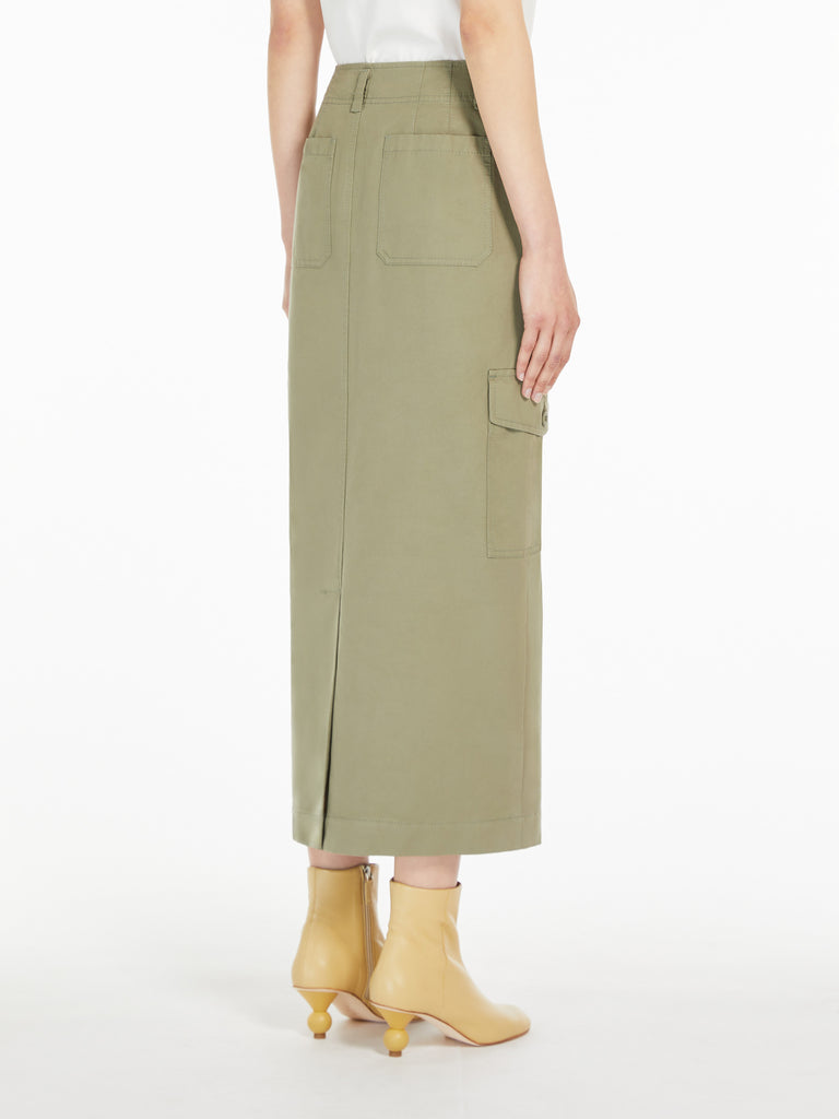 Long skirt in cotton canvas