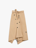 Cotton gabardine trench skirt