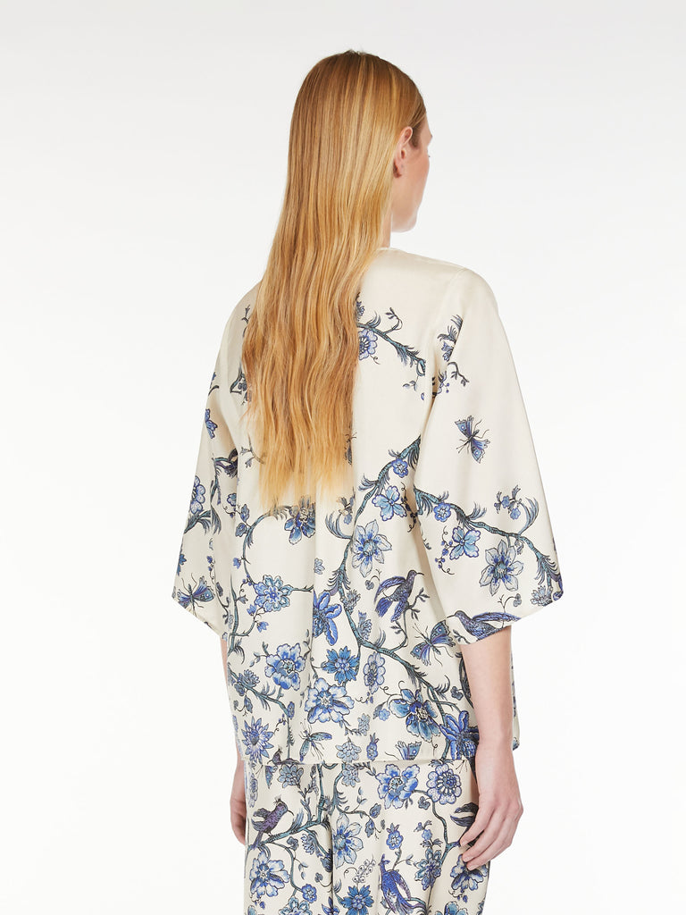 Relaxed-fit printed silk blouse