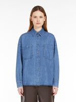 Cotton denim cropped shirt