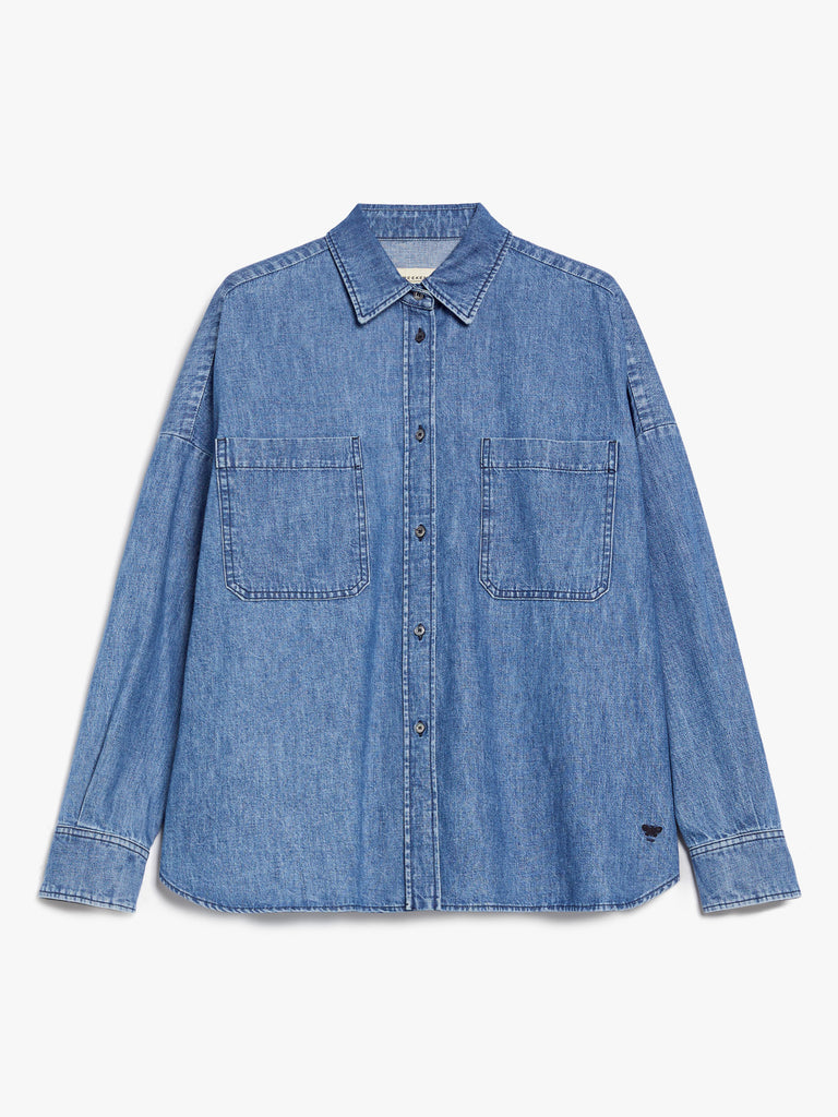 Cotton denim cropped shirt