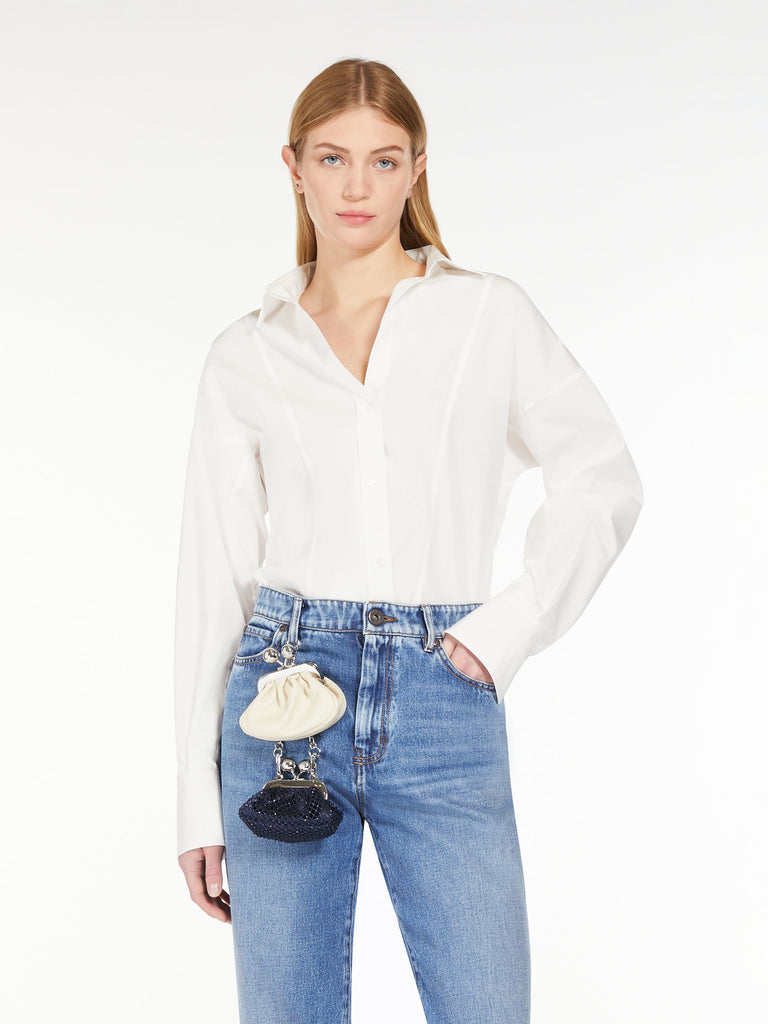 Cotton poplin crossover shirt