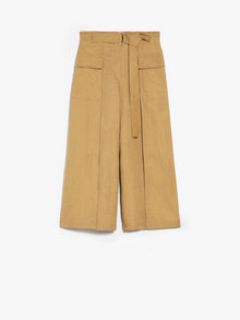 Cotton and linen basketweave trousers