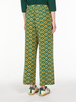 Printed silk cropped trousers