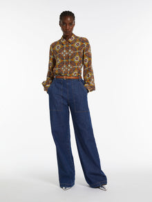 Cotton denim trousers