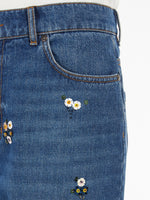 Sequinned denim jeans