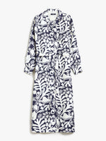 Printed silk shirt dress