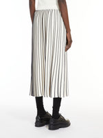 Pleated stretch viscose skirt