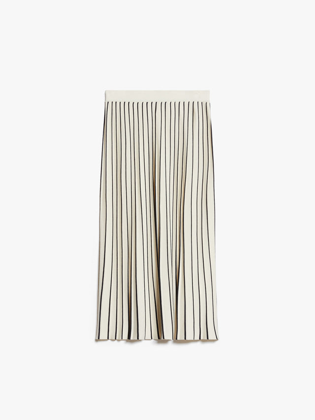 Pleated stretch viscose skirt