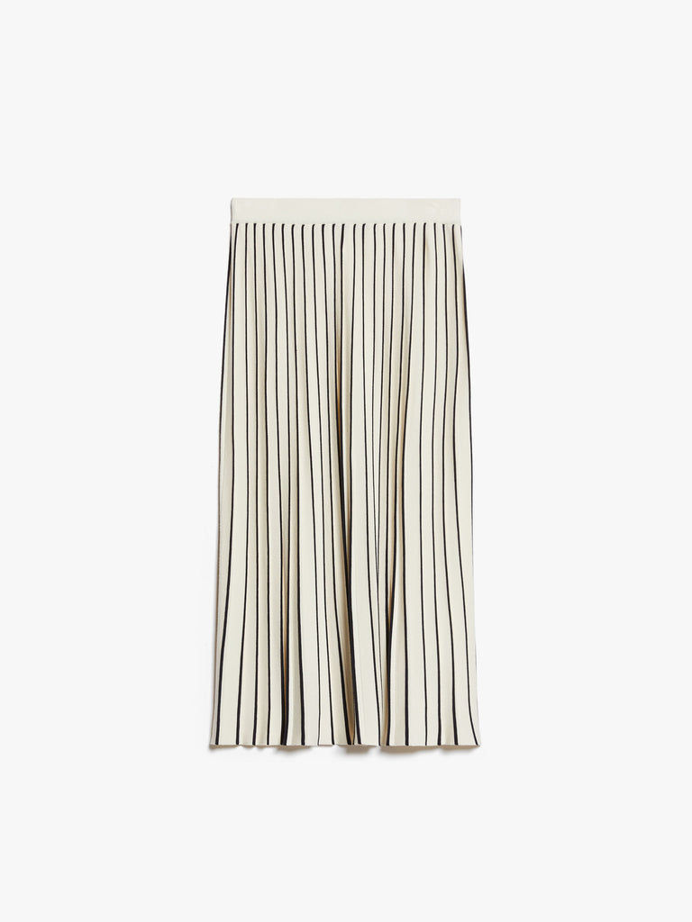 Pleated stretch viscose skirt