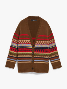 Jacquard wool cardigan