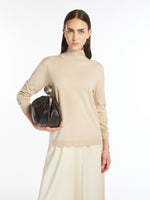 Silk and wool polo-neck sweater