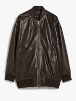 Oversized leather blouson jacket