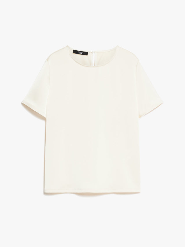 Satin and jersey T-shirt