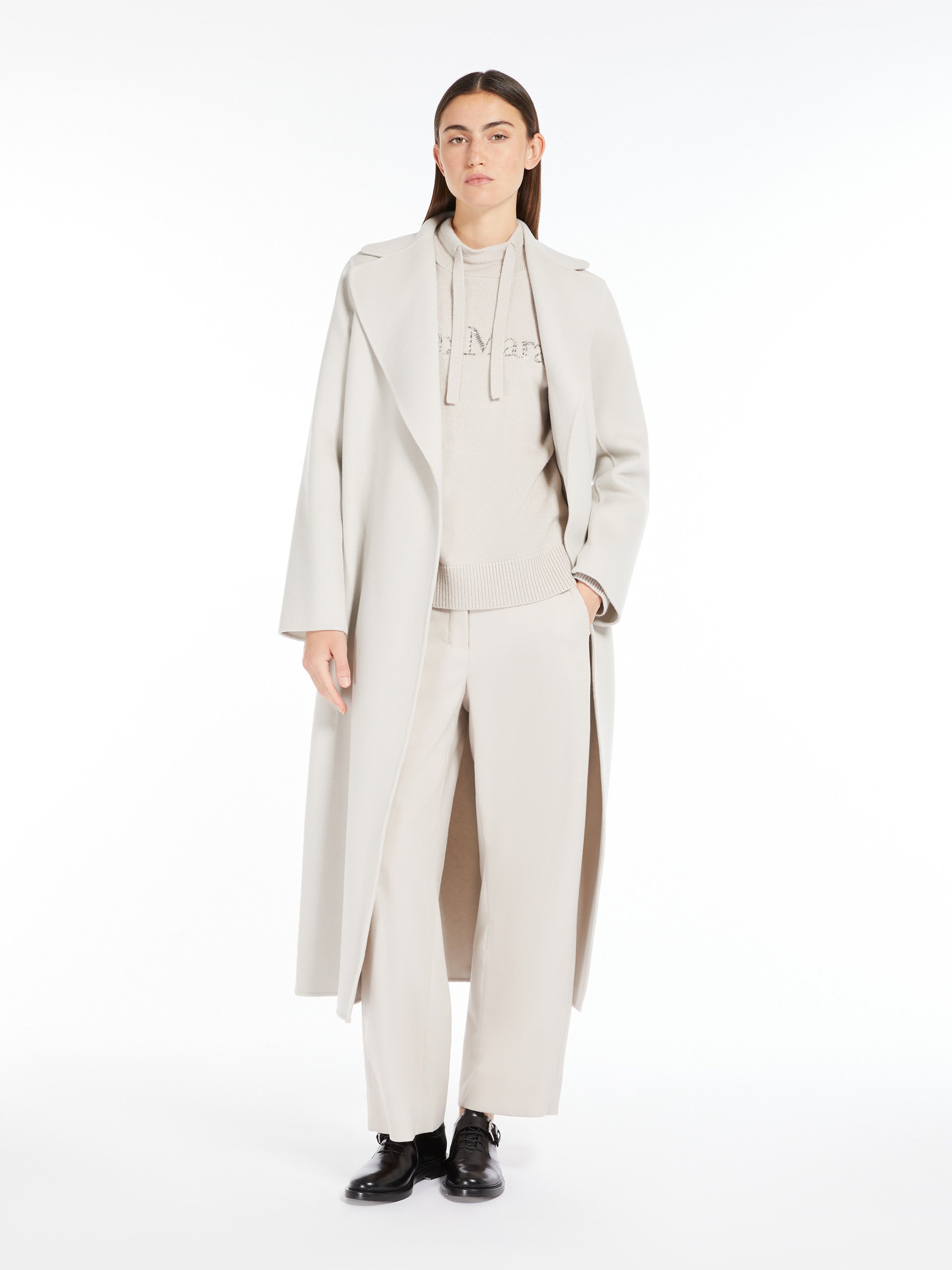 Wool coat with belt