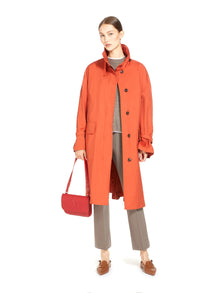 High collar trench coat