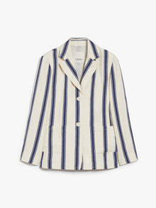 Striped linen and cotton jacket