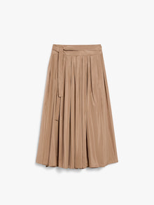 Pleated water-repellent taffeta skirt