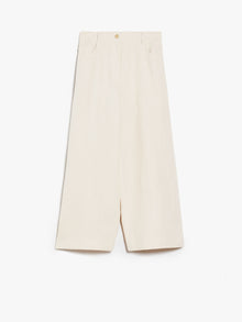 Wide-fit linen canvas trousers