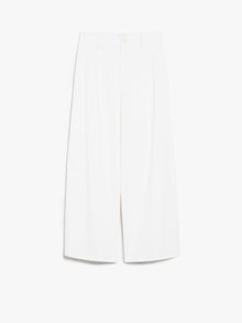 Wide-fit cotton gabardine trousers