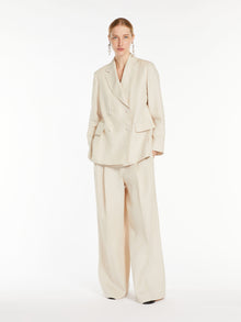 Wide-fit linen trousers