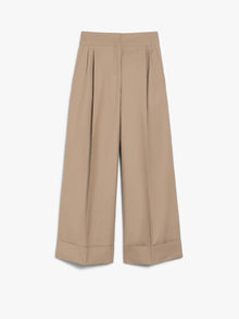 Wide-fit cotton twill trousers