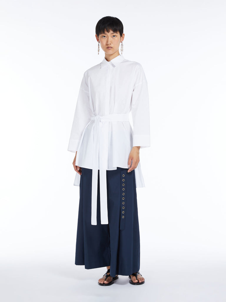 Poplin shirt with belt