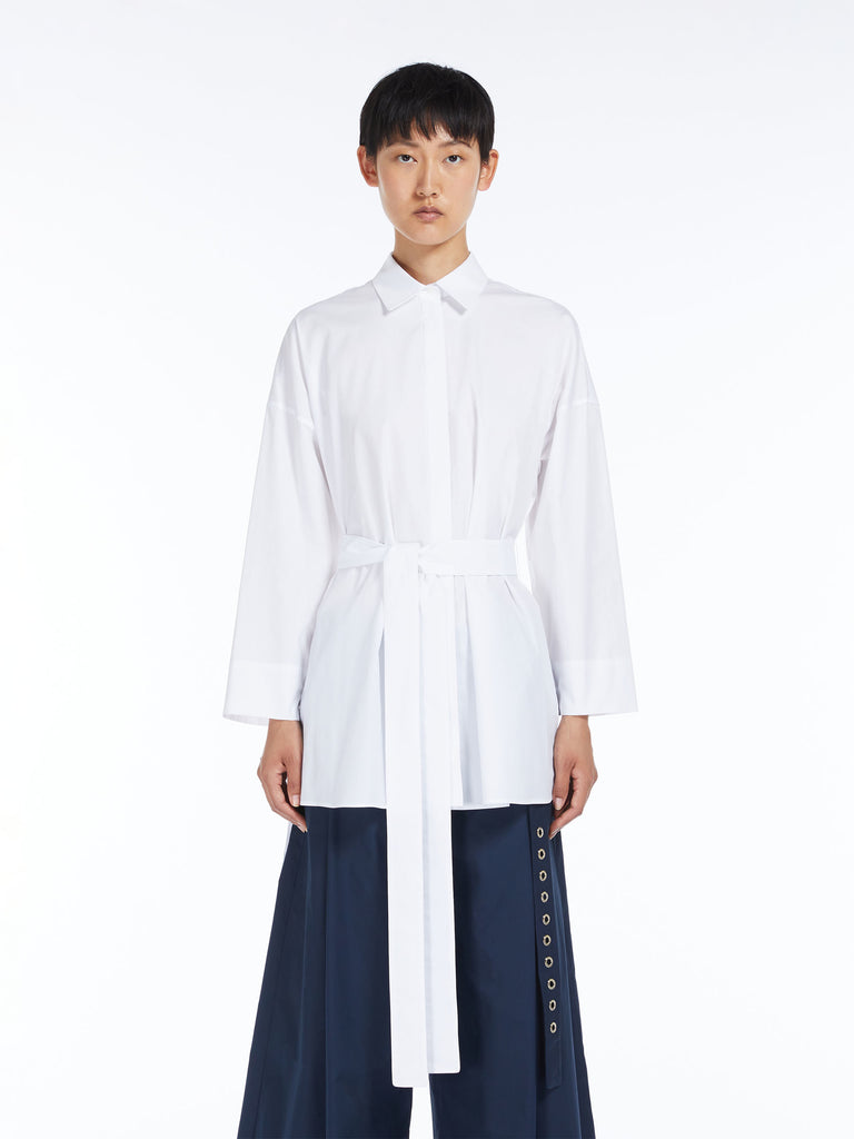 Poplin shirt with belt