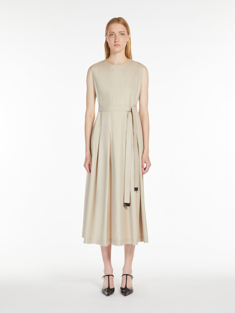 Sleeveless twill dress