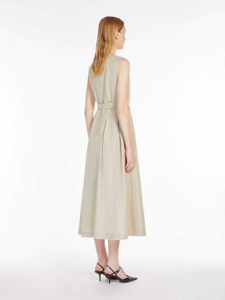 Sleeveless twill dress