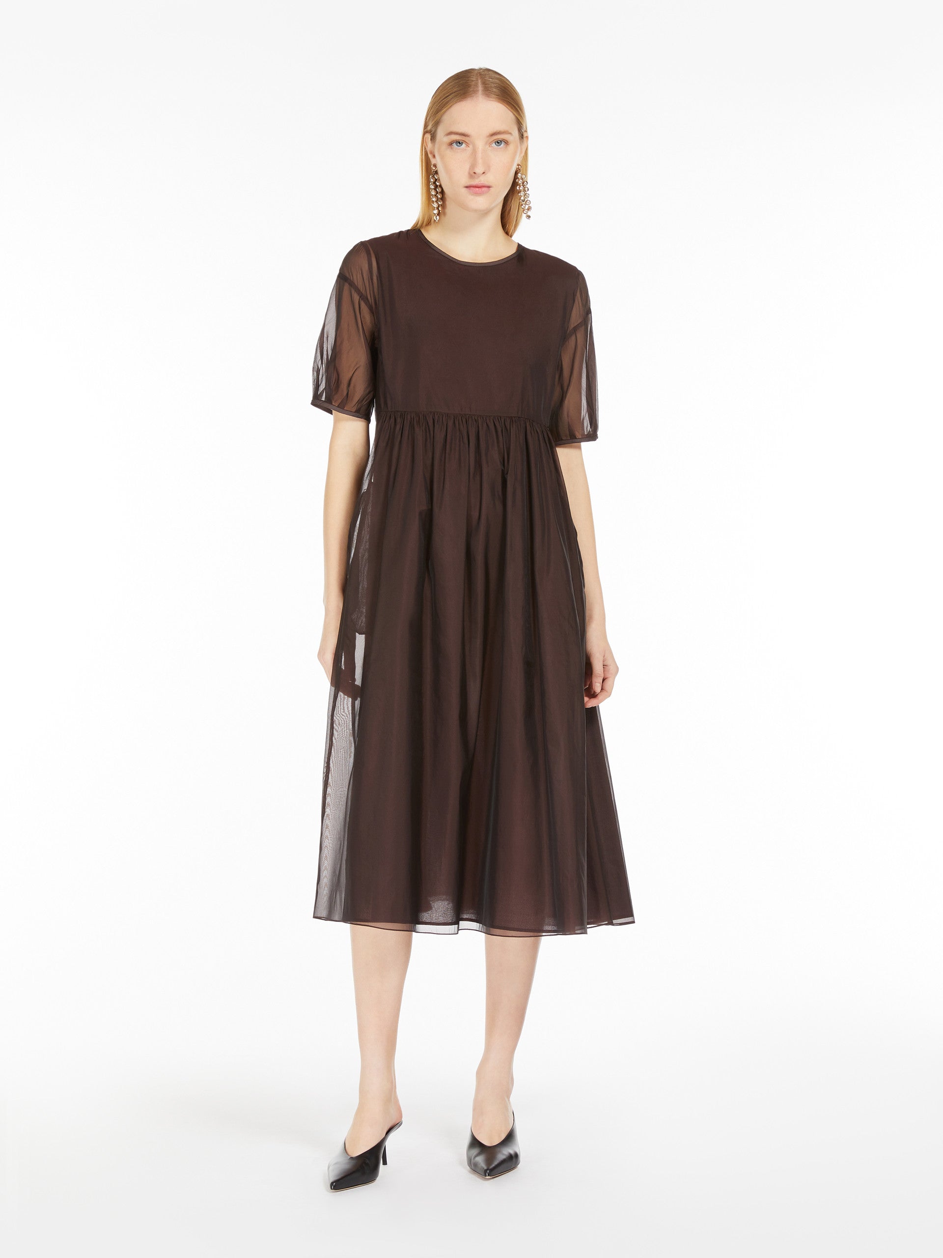 Cotton and silk organza dress | DRESSES | Max Mara UAE image.