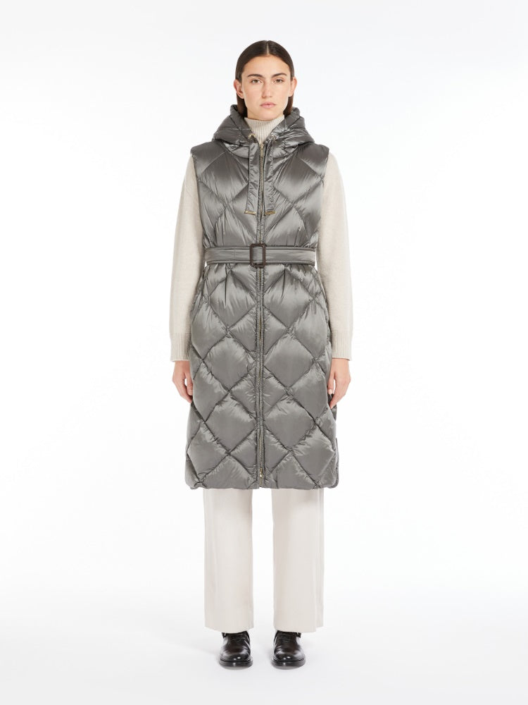 Water-repellent midi gilet