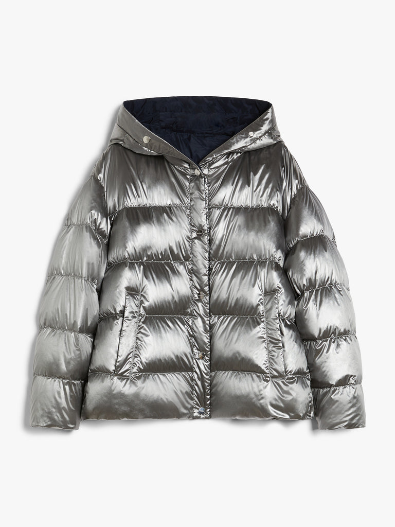 Reversible down jacket in water-repellent canvas