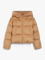 Reversible camel colour down jacket