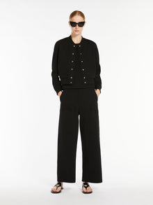 Straight-fit scuba jersey trousers