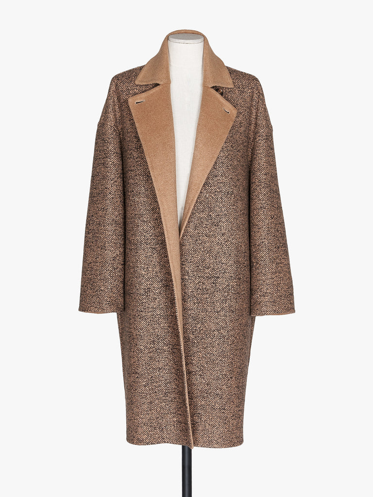 Reversible camel and wool coat