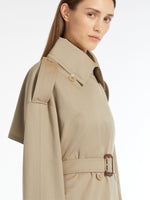 Oversize trench coat in water-resistant cotton and wool