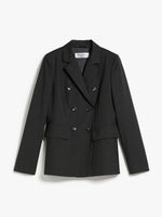 Double-breasted wool poplin blazer